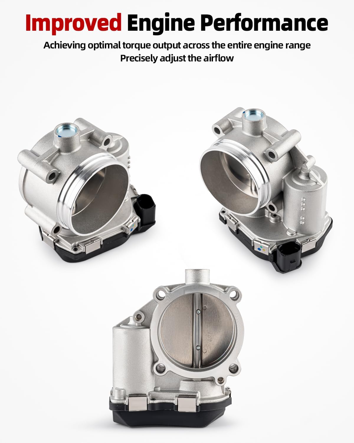 Electronic Throttle Body Assembly Compatible with 2008-2018 Audi A4 A5 A6 A7 A8 Quattro S4 S5 SQ5 Q5 Q7，2011-2015 for Volkswagen VW for Touareg V6 3.0L 3.2L, 06E133062C, 06E133062G, 06E133062H