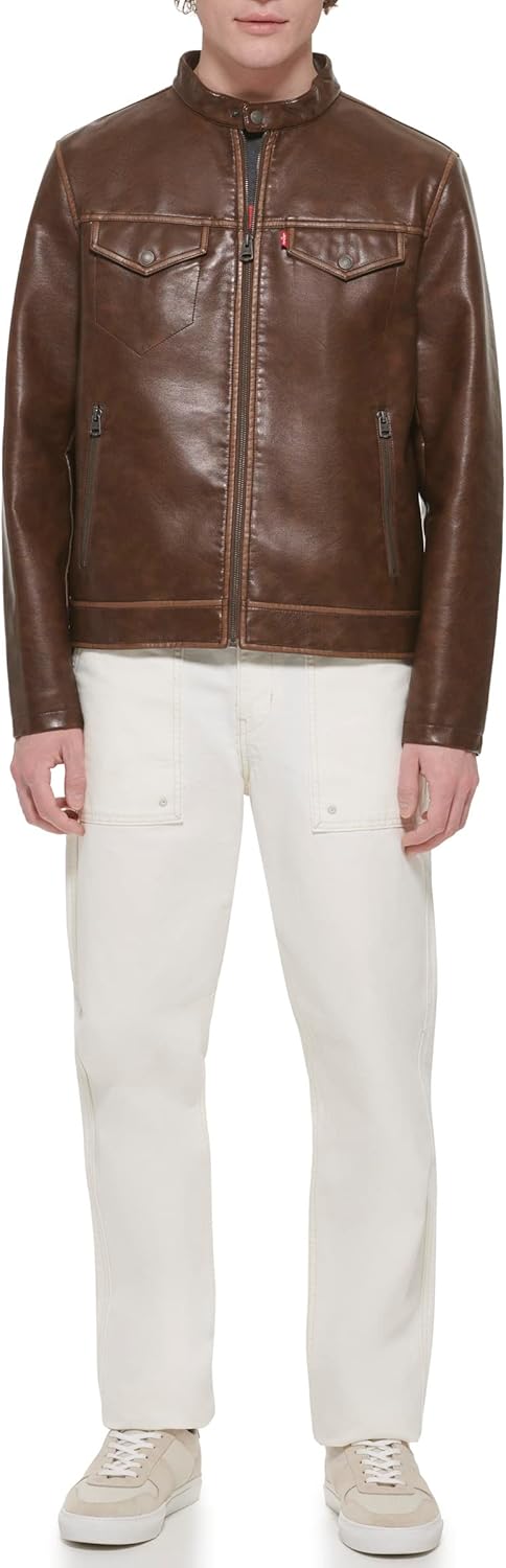 Levi's Men Faux Leather Racer Jacket - Image 2