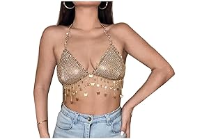 Women's Sparkly Rhinestone Belly Dancing Bra