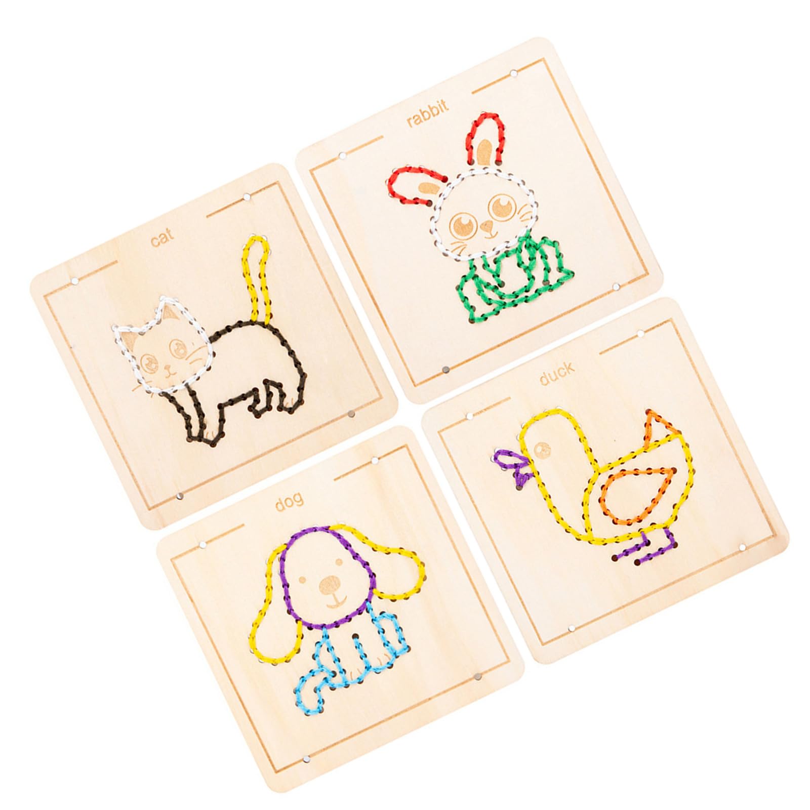 Jazuaiao Boys Animal Model Educational Wood Lacing Toy Embroidery Lacing Board Sensory Toy For Kids Toddler Preschooler Girl Birthday Present
