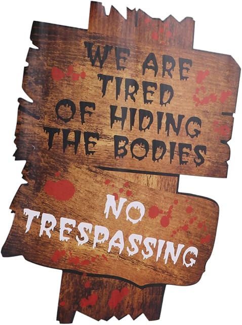 Tomaibaby Halloween Outdoor Decorations Corrugate Yard Stake Signs Beware Warning Halloween Props Lawn Yard Decorations Trick or Treating Décor
