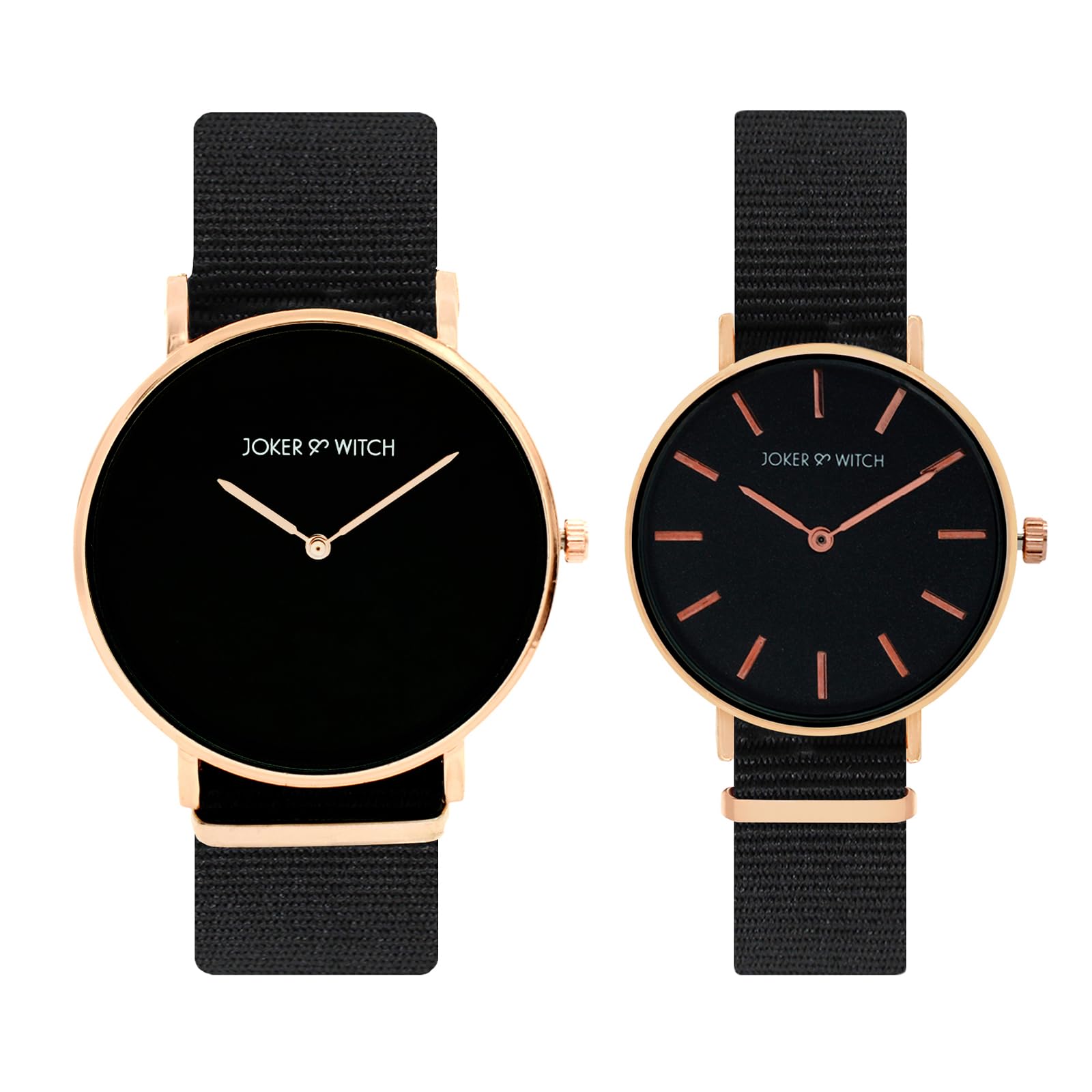Joker & Witch Stainless Steel Joker And Witch Mike & Phoebe Couple Analogue Watches, Black Dial, Black Band (B0CD2KHCH5) Amazon Price History, Amazon Price Tracker