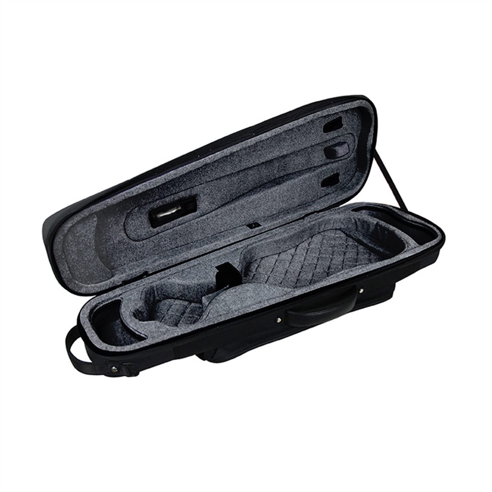 Profesional Violín Caso Estructura De Acero, Carcasa Ligera De Fibra De Carbono, Estuche Para Violín 4/4, Antipresión Y Resistente Al Desgaste Con 2 Soportes Para Arco Violín Caso