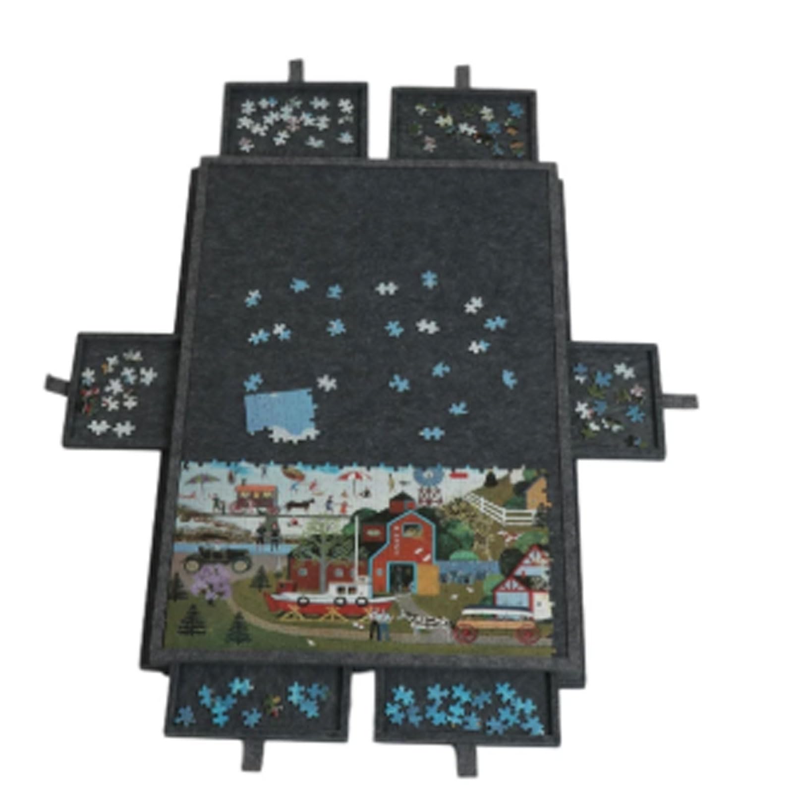 Tablero de Puzzle de Fieltro para 1000 Piezas,Tablero Puzzle Plegable,Tablero De Rompecabezas,con 6 Cajones para Clasificar,Regulable Altura Inclinación,para el Ocio el Entretenimiento