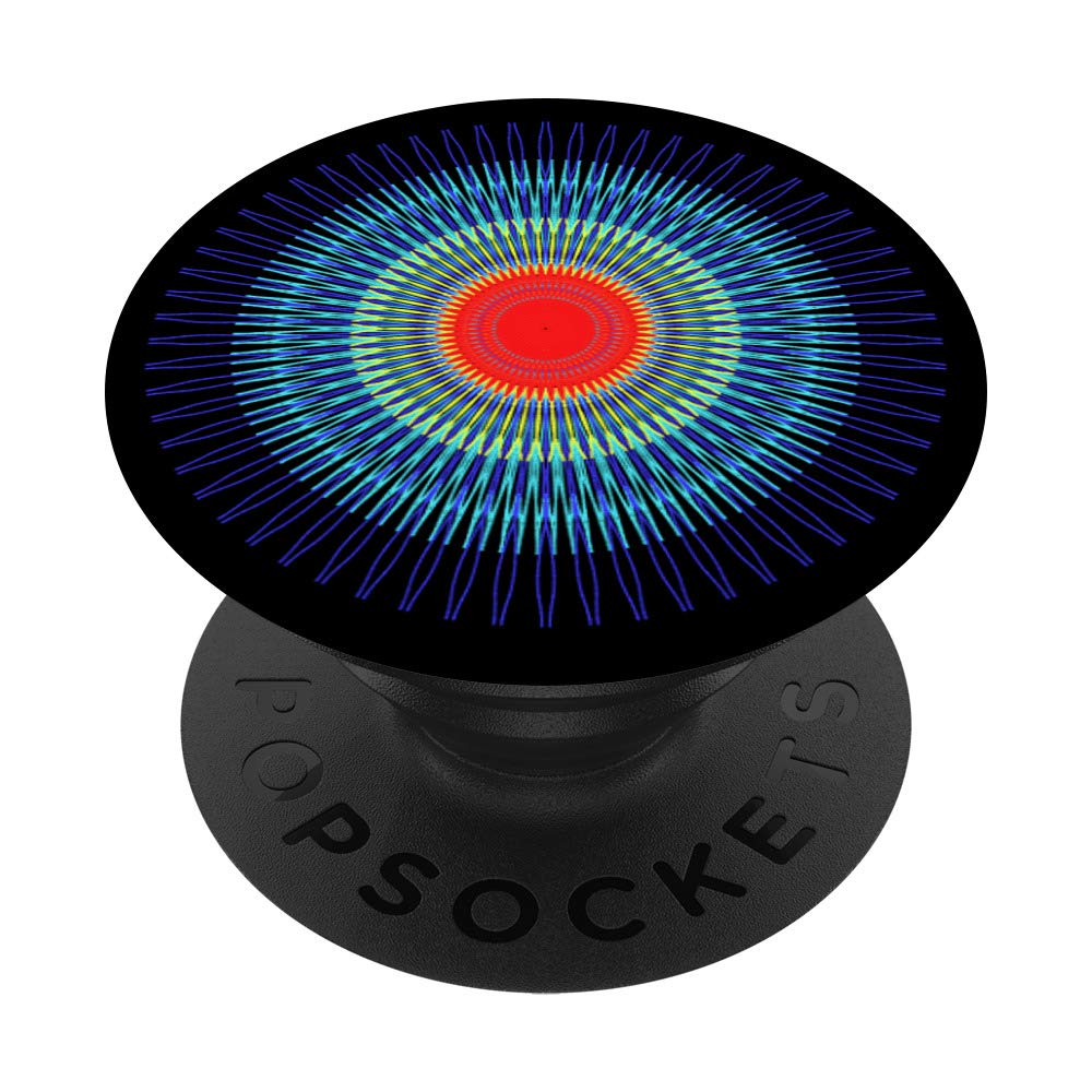 Blue Red Colorful, Spiral, Abstract, Art, Artwork Pop-Socket