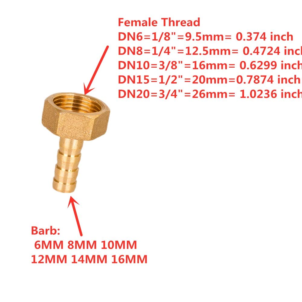 Raccordo Tubo 6mm Connettore Diritto Spinato, Adattatore