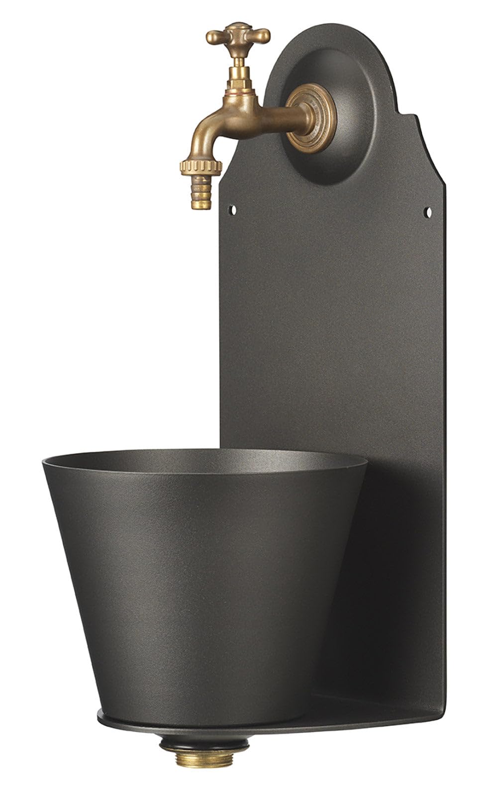 Belfer 42PR Fontana a Parete in Solido Alluminio con Rubinetto in Ottone e Vaschetta Colore Antracite
