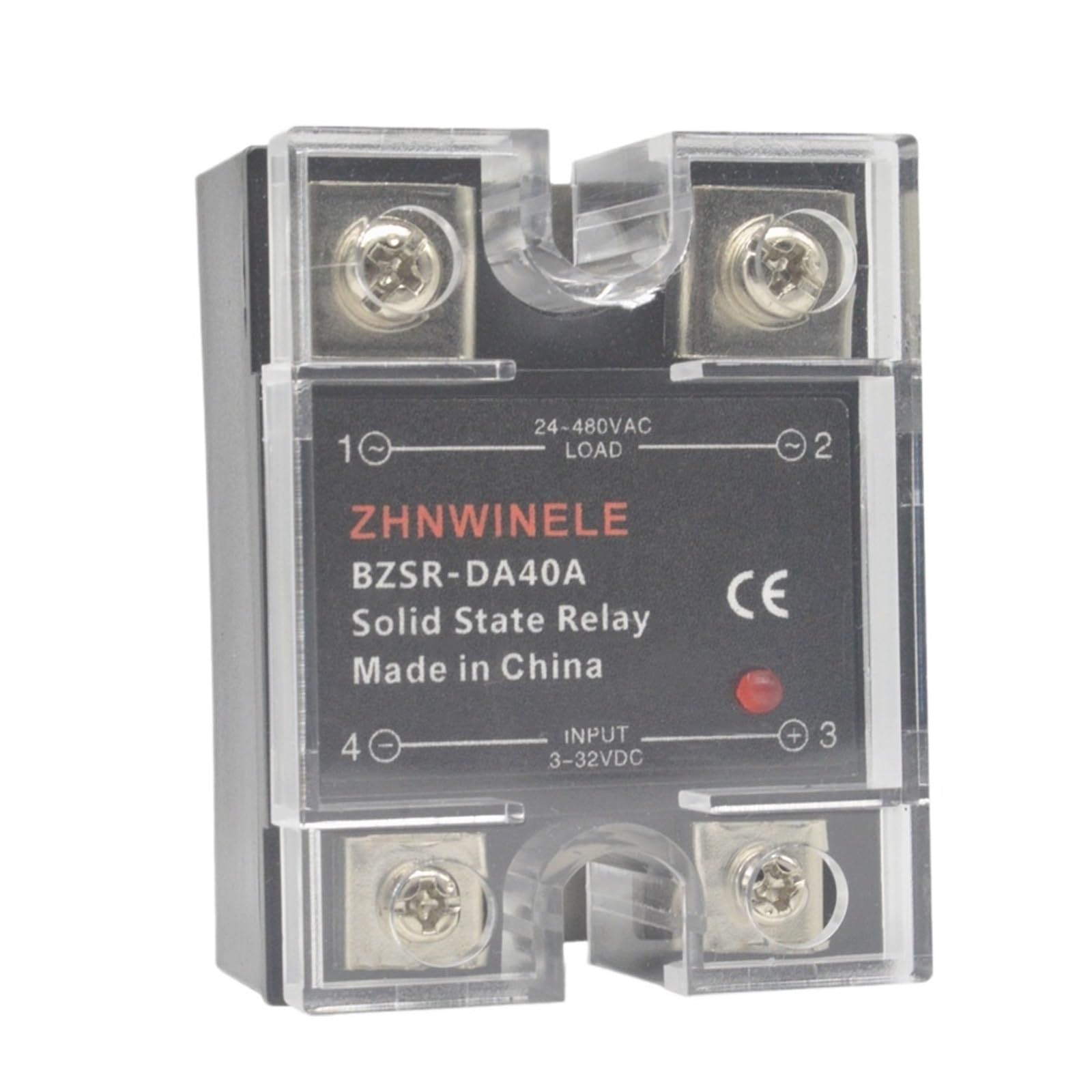 Relè a stato solido monofase 40A SSR-40DA Ingresso da CC a CA Uscita 3-32 V CC Modulo a stato solido 24-480 V CA