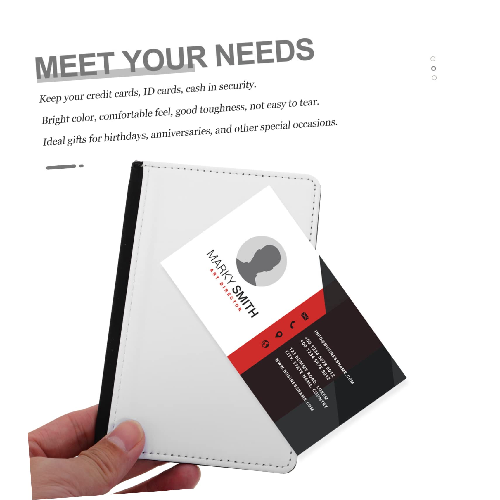 IMIKEYA Porta Documenti da Viaggio in Pelle Pu Nero Set 3 Pezzi Design Pratico e Custodia Elegante per Organizzazione Sicura di Passaporti