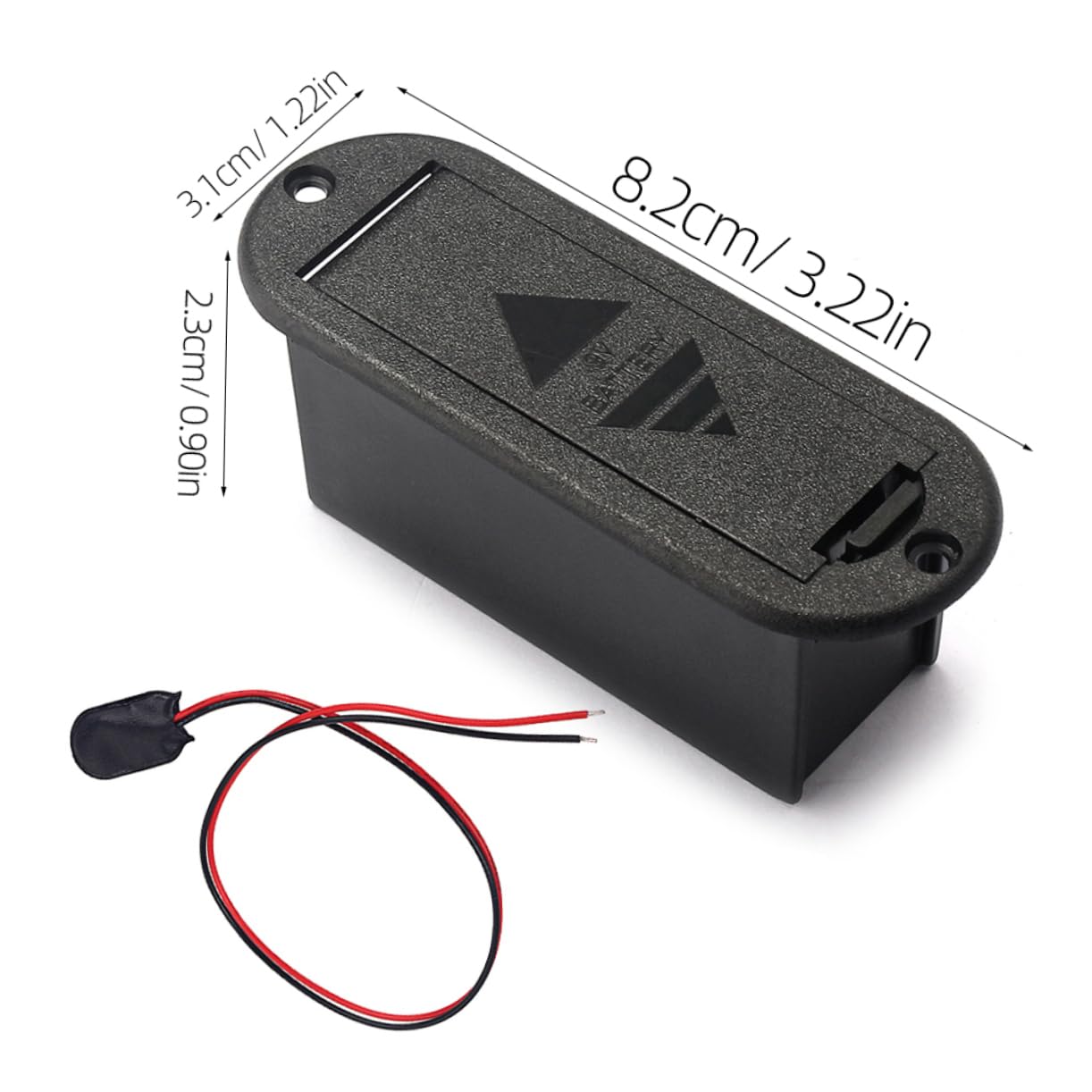 Battery Holder Case for Active Guitar Bass Pickup Use Includes Battery Connection Cable Durable Material Black Suitable for Applications