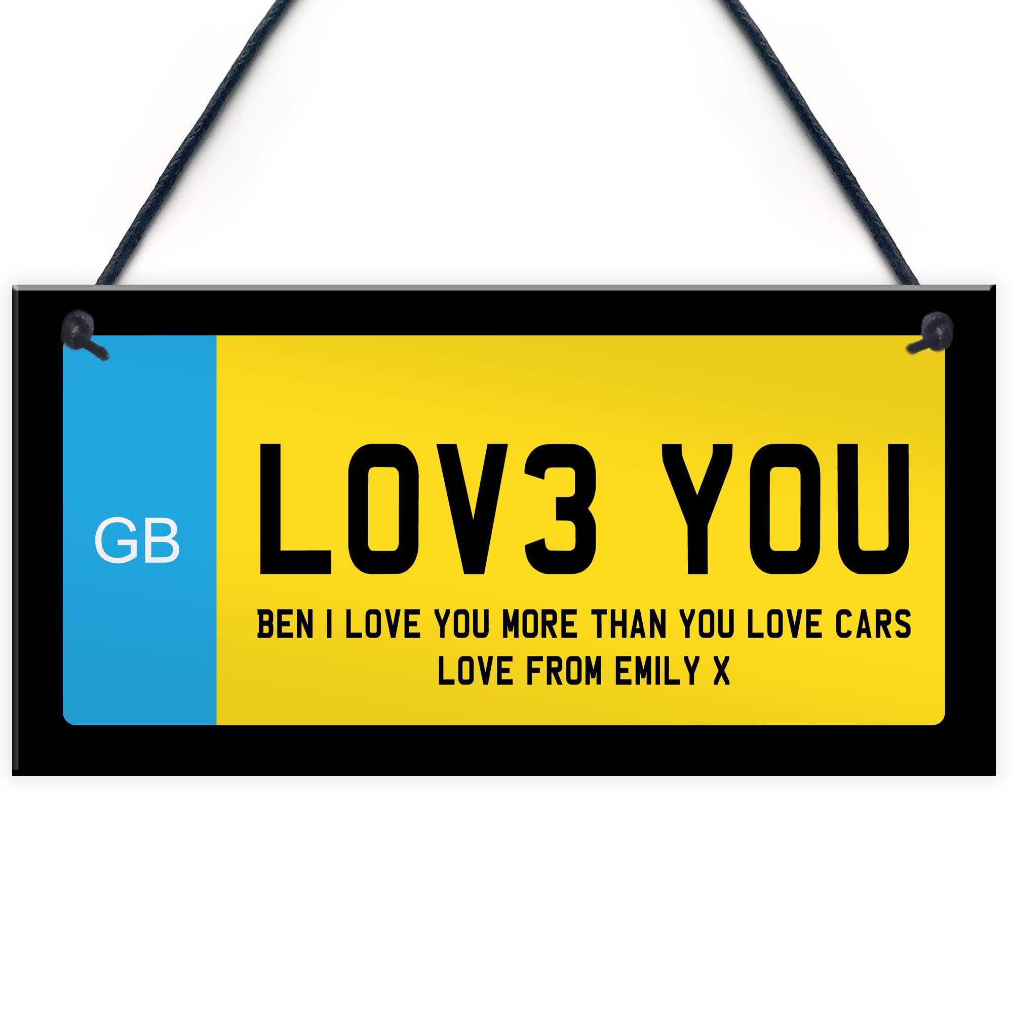 Red Ocean Number Plaque Love You Sign Personalised Anniversary For Him Her Boyfriend Husband