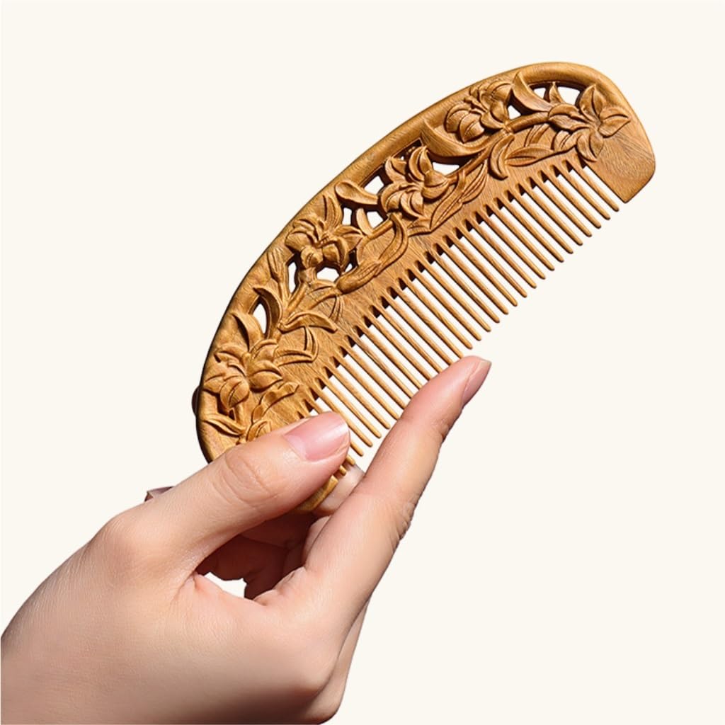 Peruka Grzebień Curly Hair Wide Tooth Comb Chinese Style Solid Wood Long Hair Comb Home Massage Comb Bathroom Wet Hair Comb Duże grzebienie do włosów
