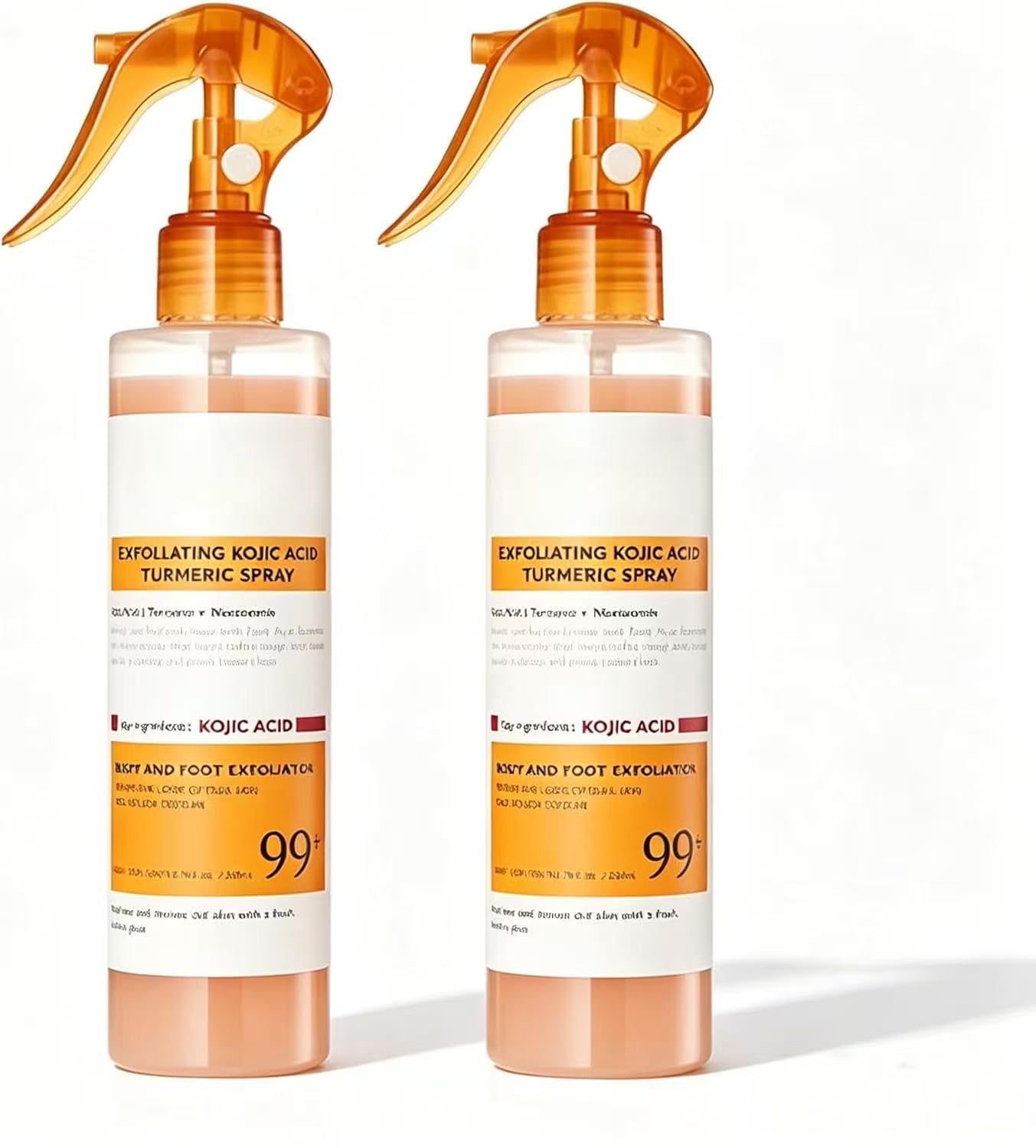 Spray corporal exfoliante con ácido kójico y cúrcuma: elimina suavemente las células muertas, ilumina y unifica el tono de la piel