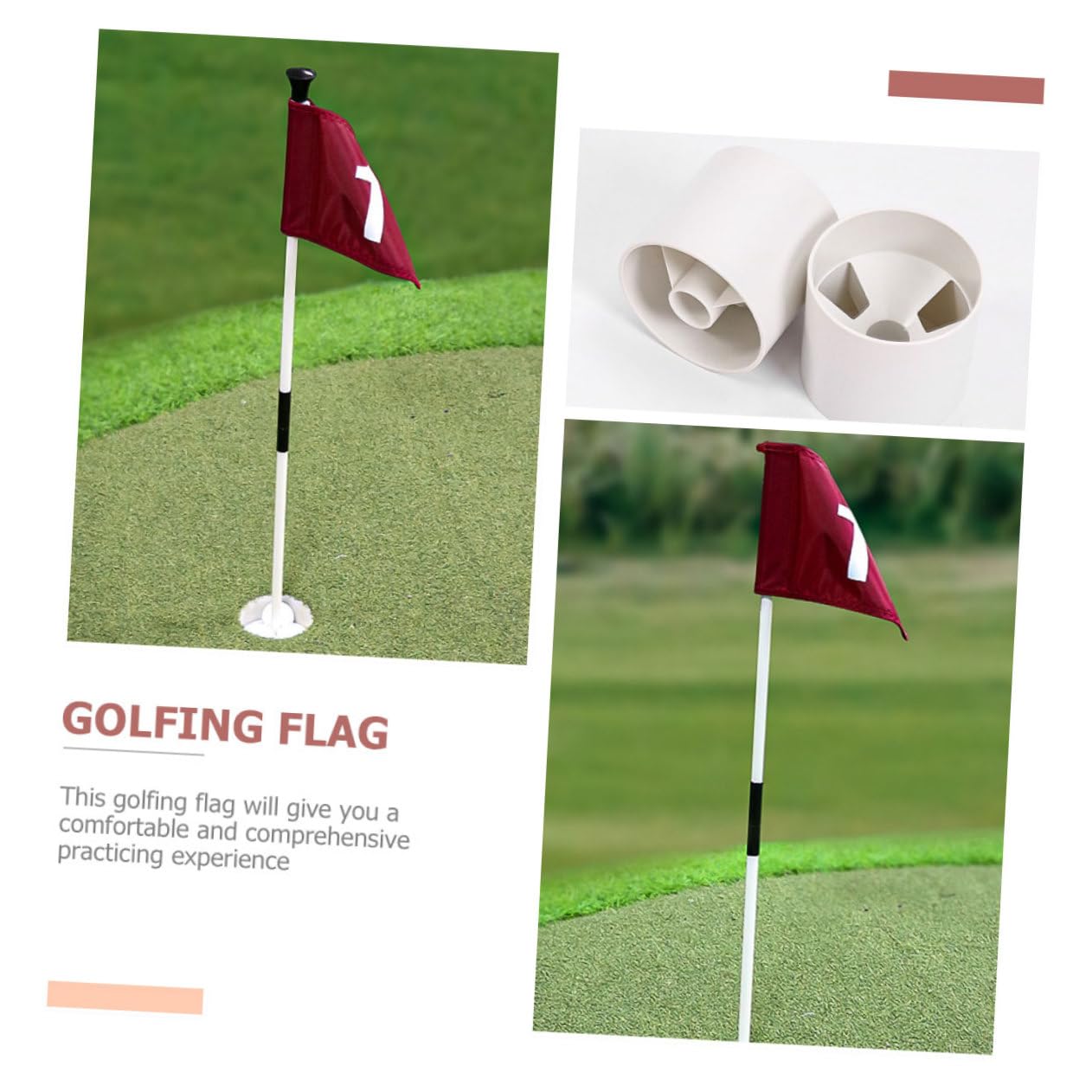 Golf Fahne für Training Leicht zu Tragen mit Abnehmbaren Teilen Satz aus Abs und Glasfaser für Fahnenmast und Golfspiel dem Übungsplatz