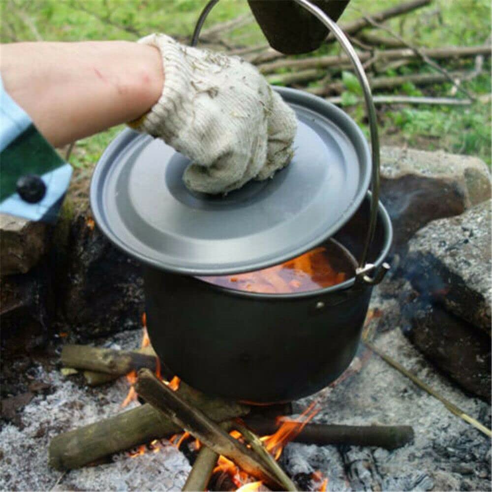 Carry Camping Hiking Outdoor naczynia kuchenne gotowanie piknik kemping garnek wiszący garnek czajnik do gotowania z pokrywką patelnia akcesoria kempingowe na kemping piesze wędrówki