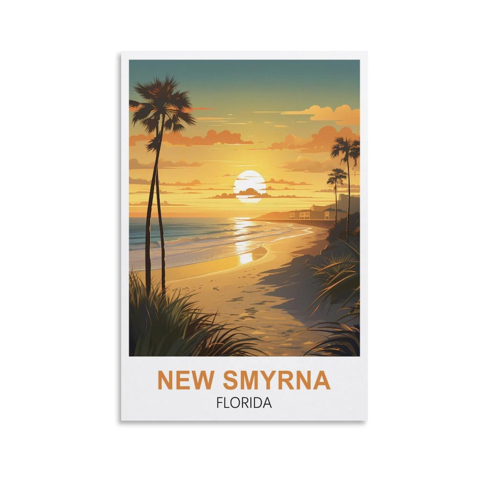 EZMLFA 5D Diamond Painting Kits for Adults,New Smyrna Floridas,Diamond Painting,Landscape Gem Art Kits Adult and Crafts Home Decor 30x40cm