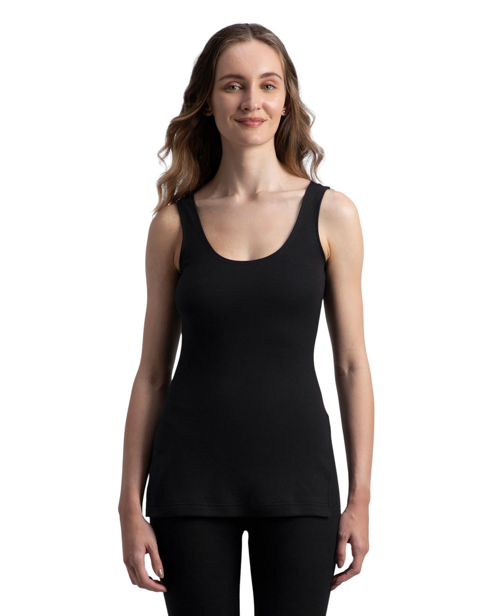 jockey 2547 Women's Super Combed Cotton Rich Brushed Fabric Thermal Tank Top with StayWarm Technology_Black_L-picture-21