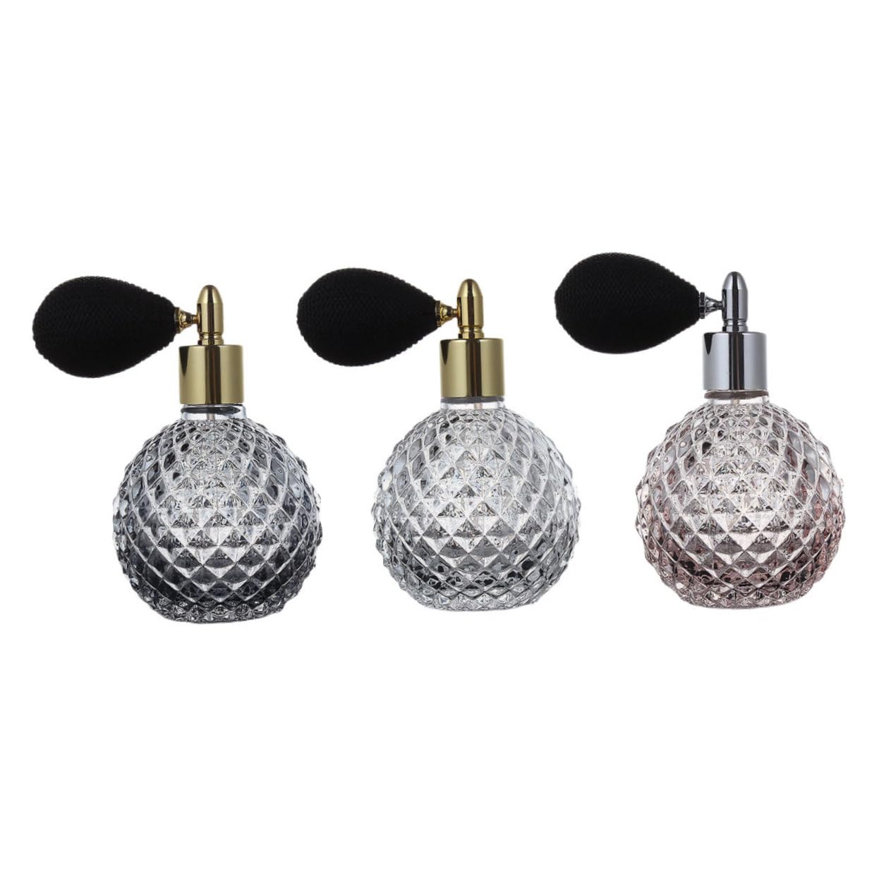 3 Stück Nachfüllbare Parfümzerstäuber Glasflaschen Vintage Stil mit Luftkissen Transparente Duftflaschen für Parfum Lotion Reise und Dekorative Anwendung Zufällige