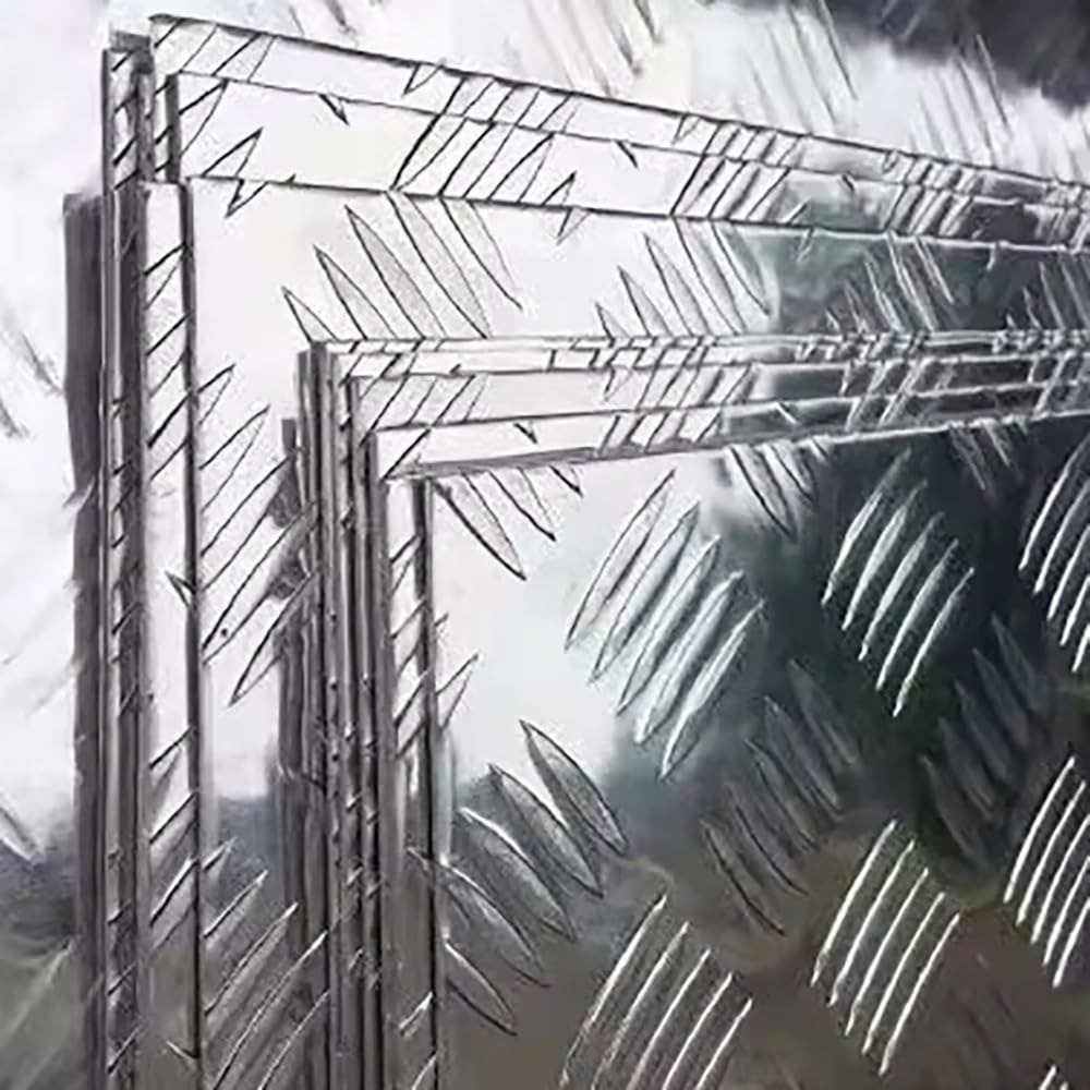 Tłoczona Aluminiowa Płyta Ryflowana – Płyta Antypoślizgowa Ze Stopu 1060 (grubość 2 Mm, 100x100 Mm Do 400x500 Mm) – Gotowa Do Cięcia CNC/laserowego Dla Przemysłu, HVAC, Opakowań (1 Sztuka)(200x300mm)