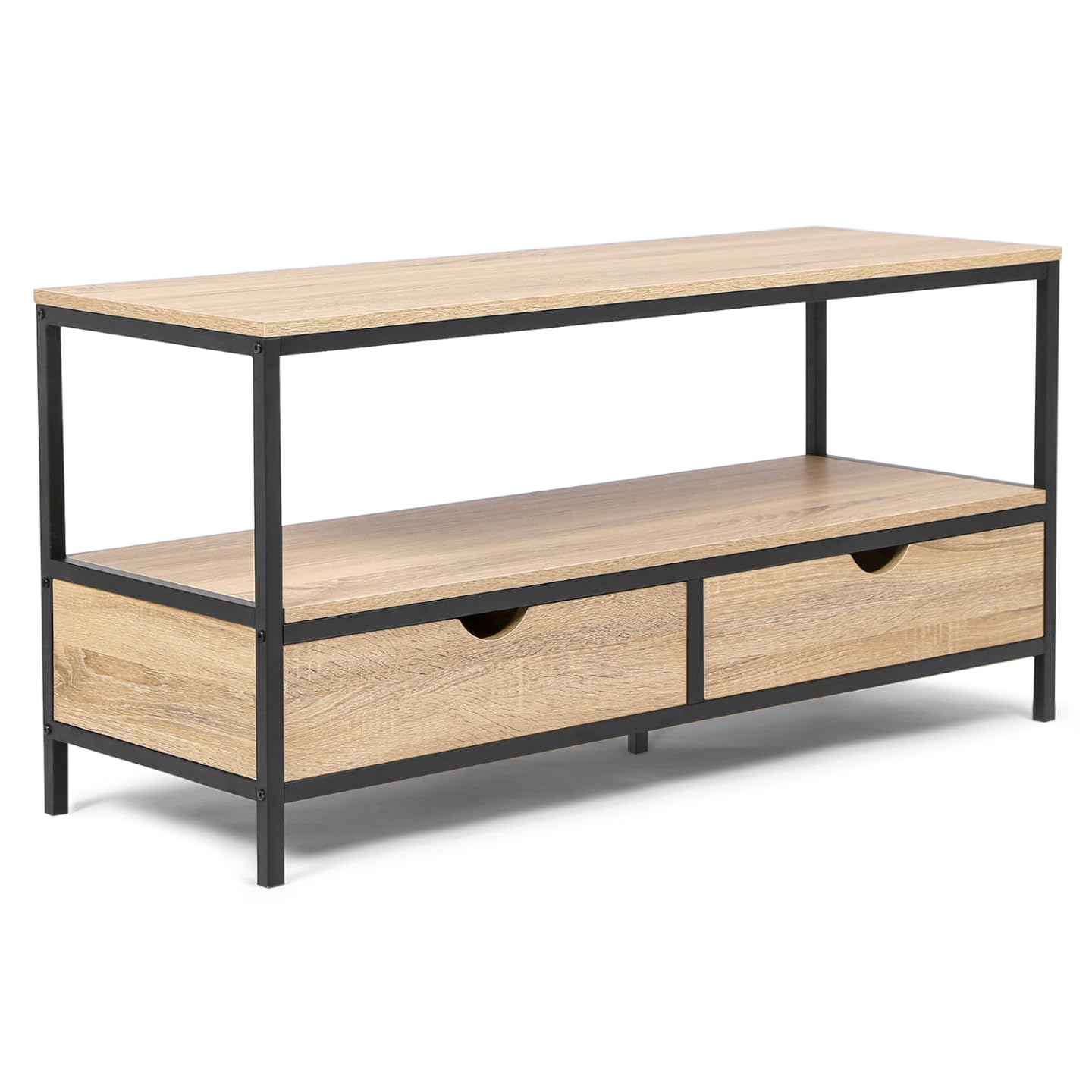 IDMarket - Meuble TV 113 cm Detroit 2 tiroirs Design Industriel