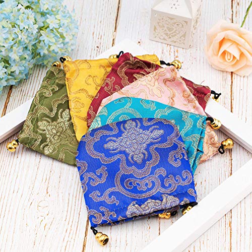 Handrong 30Pcs Silk Coin Bags Brocade Coin Bags Pouches Jewelry Gift Bag Candy Sachet Pouch Small Chinese Embroidered Organizers Pocket For Women Girls Dice Necklaces Earrings Bracelets #TOP3