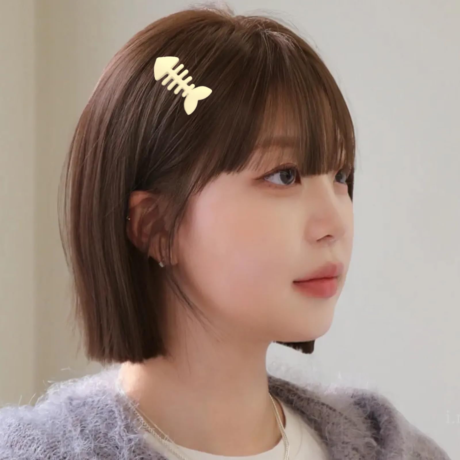 4 Packs Fish Bone Hair Clips, Cute Fish Shaped Hair Barrettes for Women Girls, Geometric Hairpins Hair Accessories Fishbone Alligator Hair Clips for Teen Girls