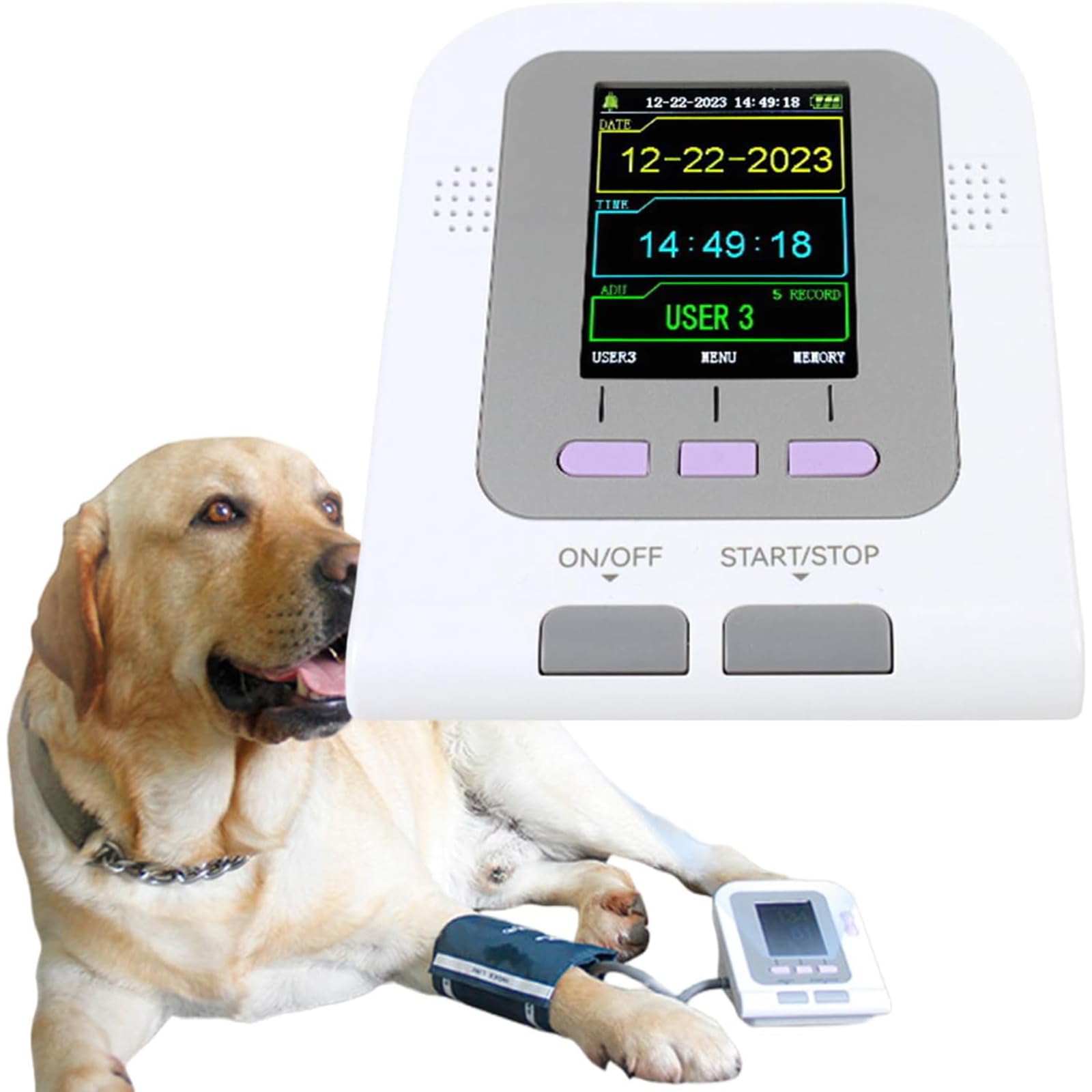 Monitor Veterinario De Presión Arterial, Manguito Digital Para Medir La Presión Arterial De Animales, Pantalla LCD De 2,8 Pulgadas, Con 3 Manguitos, Esfigmomanómetro Electrónico, Para Perros/gatos/cui