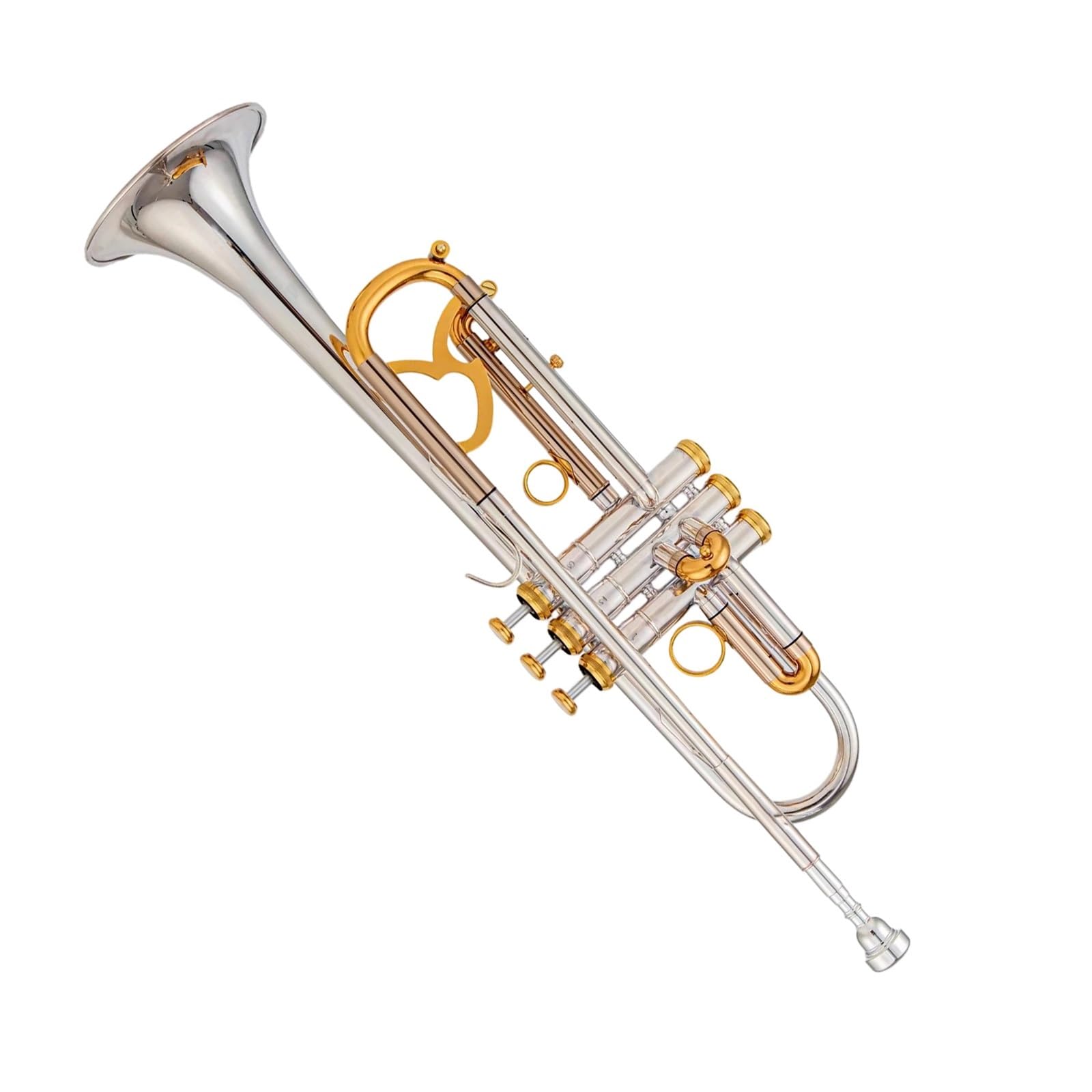 Bb Trompete Instrument Oberfläche Gold Versilbert Messing Profi