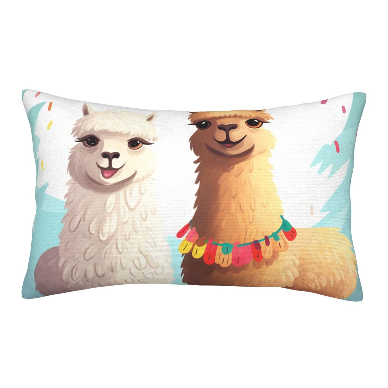 Velvet Pillowcases 14"x20" Ultra Soft Breathable Pillow Cases, Luxury Fuzzy Throw Pillow Covers with Zipper, Llama Alpaca Pillow Shams All Seasons Decorative Cushion Cases for Couch