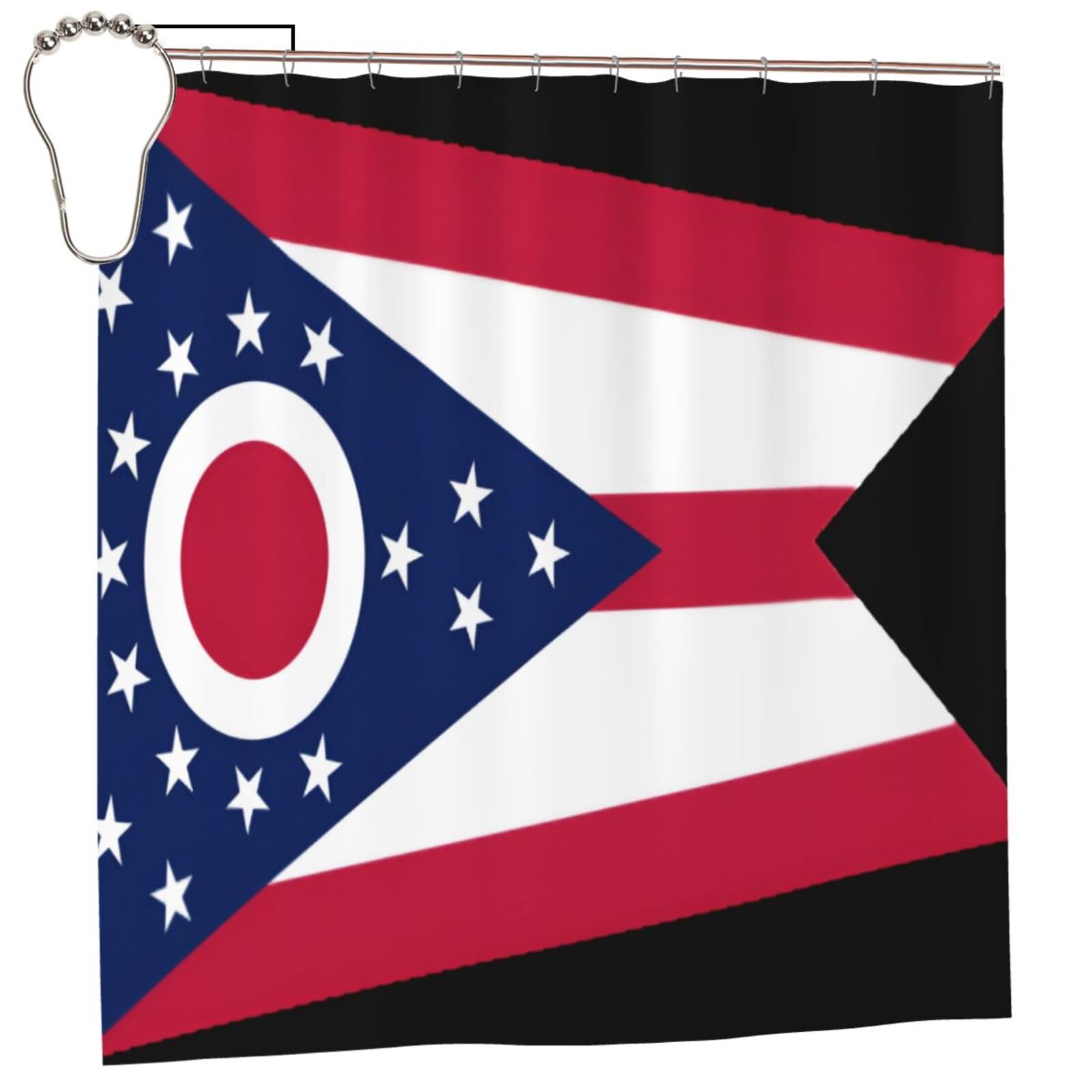 Klgrtjhk Iron Ohio State Flag Shower Curtain 72X72in Bathroom Curtain﻿