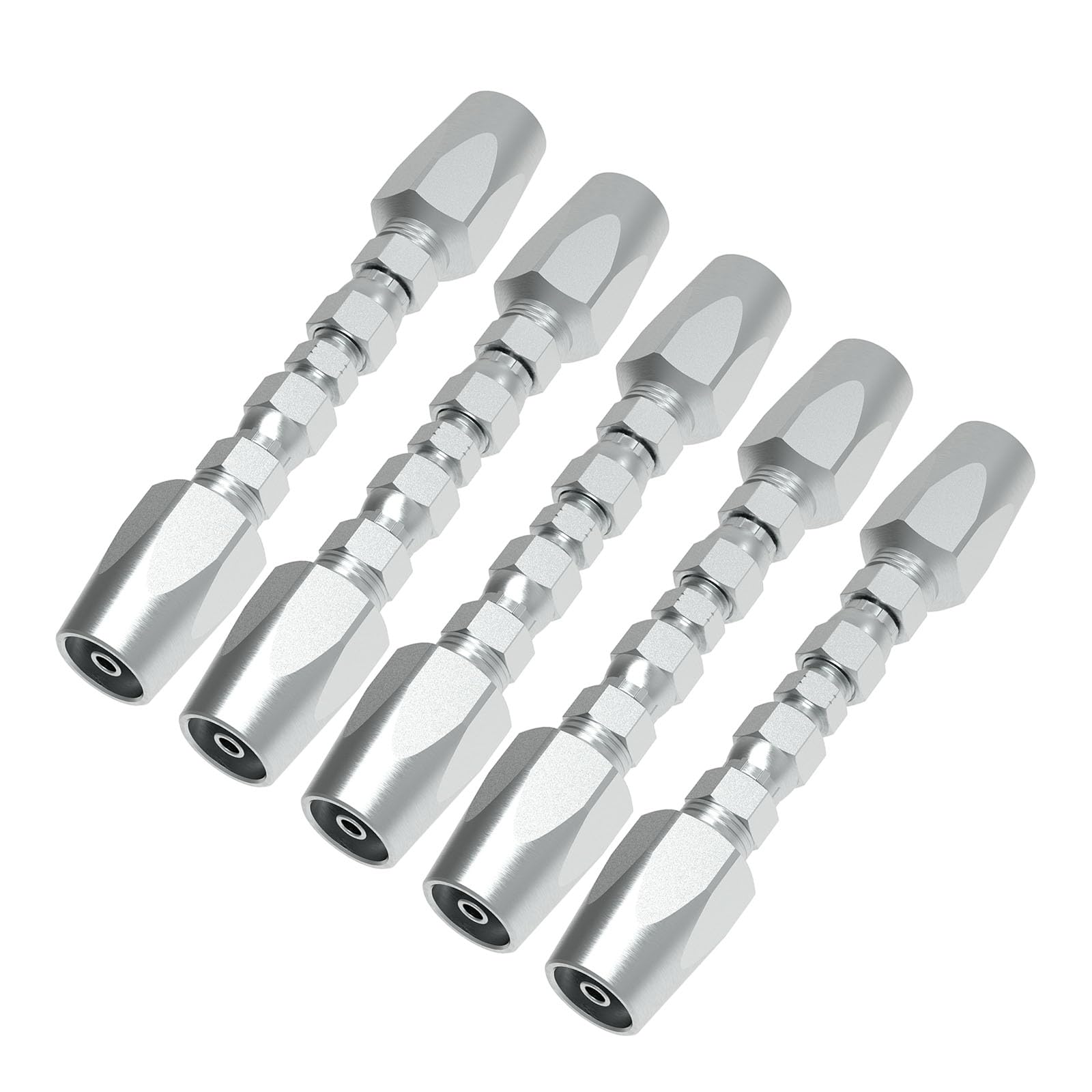 Reusable Hydraulic Hose Field Repair Kit, 1/2'' 3/8'' 1/4'' for Hydraulic Hose Crimper Fittings Size #08#06#04 (5PCS 3/8")
