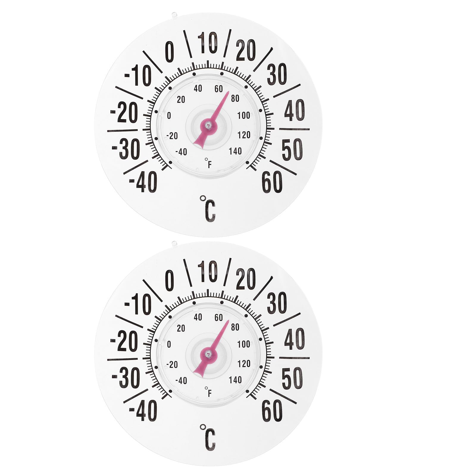 Yardenfun Termometro da finestra con ventosa, 2 pezzi - Indicatore di temperatura interna ed esterna in °F e °C - Termometro meteorologico di facile lettura per casa, ufficio, serra e garage