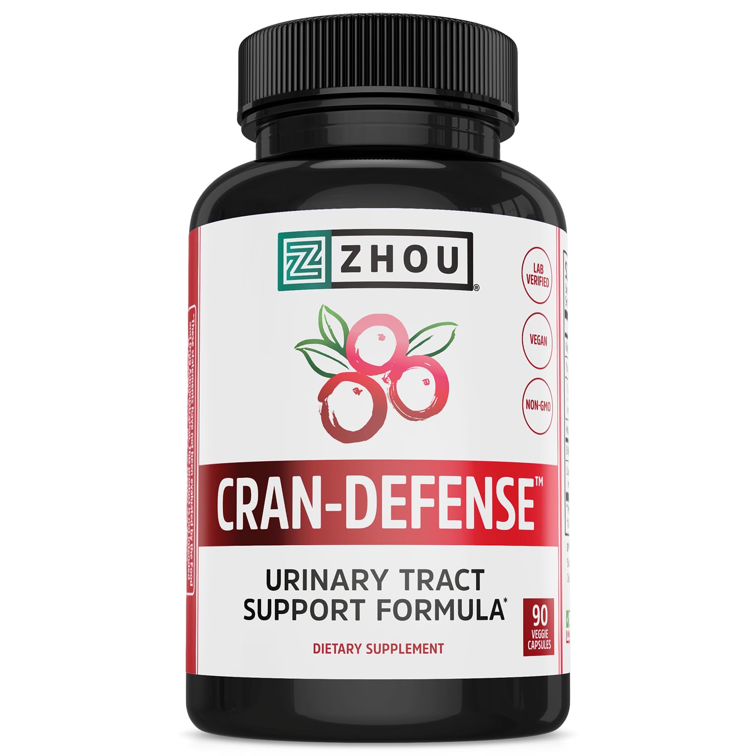 ZHOU Cran-Defense, D Mannose and Cranberry Pills, Gluten Free, 45 Servings 90 Count (Pack of 1)