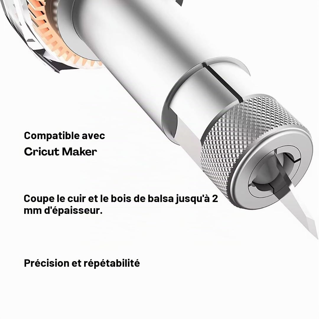 Lame de rechange compatible avec machine de découpe (Maker, Explore), pour sticker, gravure sur métal, travail du cuir et autres matériaux. Couteau avec base pour lames.