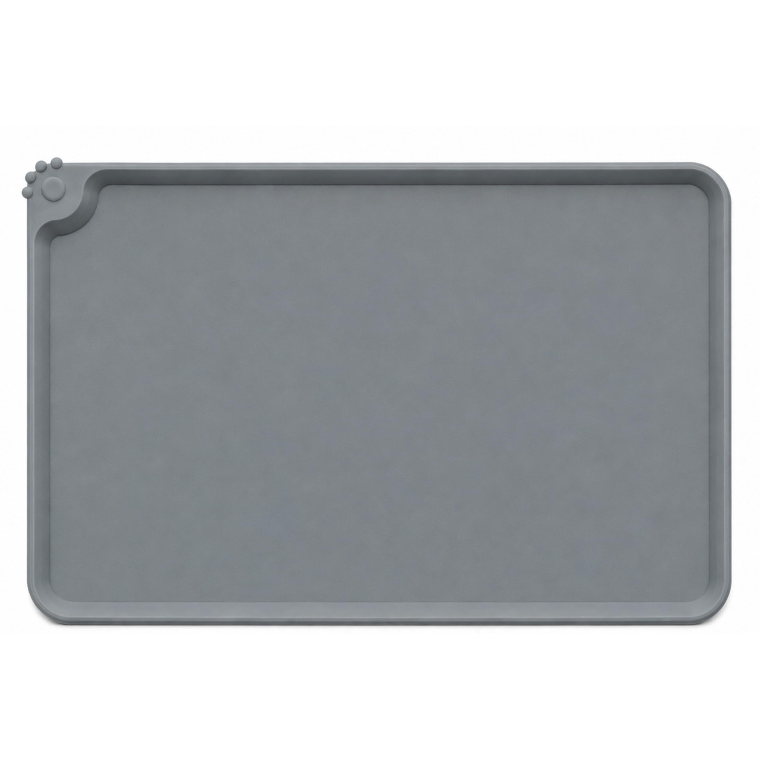Silicone Dog Bowl Mat, Waterproof Dog & Cat Food Mat with Raised Edge