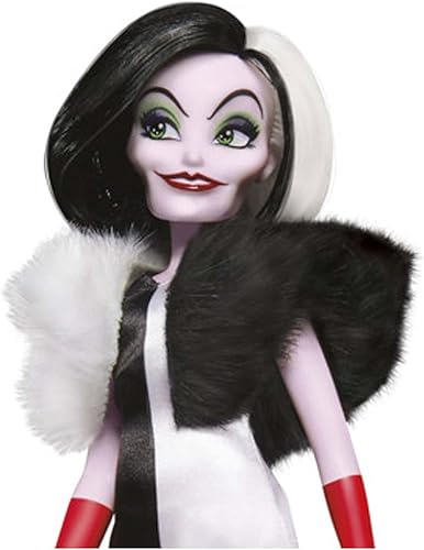 Miniatura 4 de Disney Princess Villains Cruella De Vil - Muñeca de moda, accesorios y ropa extraíble, juguete de villanos de Disney para niños de 5 años en adelante