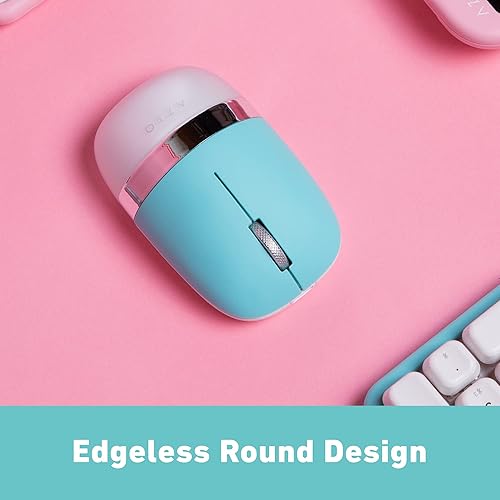 Miniatura 2 de Azio IZO - Mouse óptico inalámbrico - Bluetooth 3.0 y 5.02.4G RF-USB, diseño ambidiestro, sensor PixArt PAW3212, 100016002400 DPI, recargable, menta