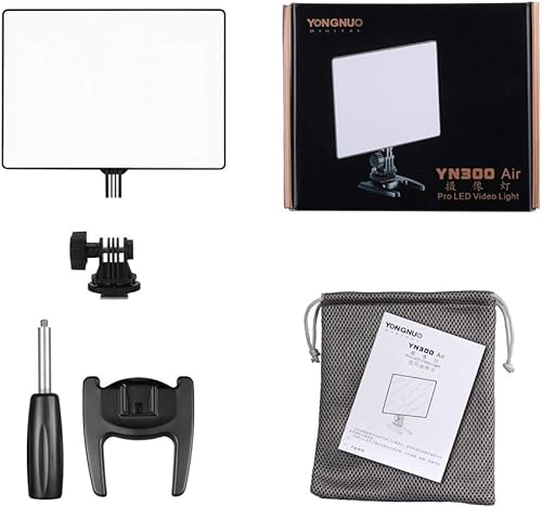 Miniatura 3 de YONGNUO YN300 Air - Luz de video para cámara LED, con temperatura de color ajustable 3200K-5600K, para Canon Nikon Pentax Olympus Samsung Negro