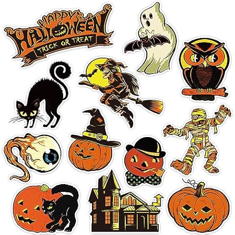 AnyDesign 12Pcs Halloween Vintage Refrigerator Magnets Cover