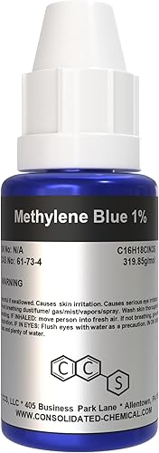 Solución acuosa de colorante azul de metileno al 1%, 1 fl oz (1.0 fl oz)