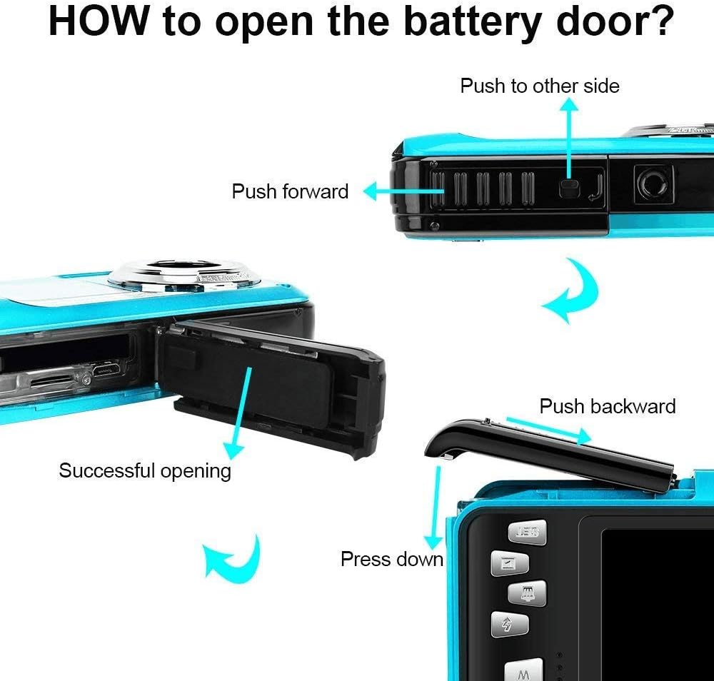 Underwater Camera 24.0MP Waterproof Digital Camera Full HD 1080p Selfie Dual Screen Video Recorder Point and Shoot Digital Camera