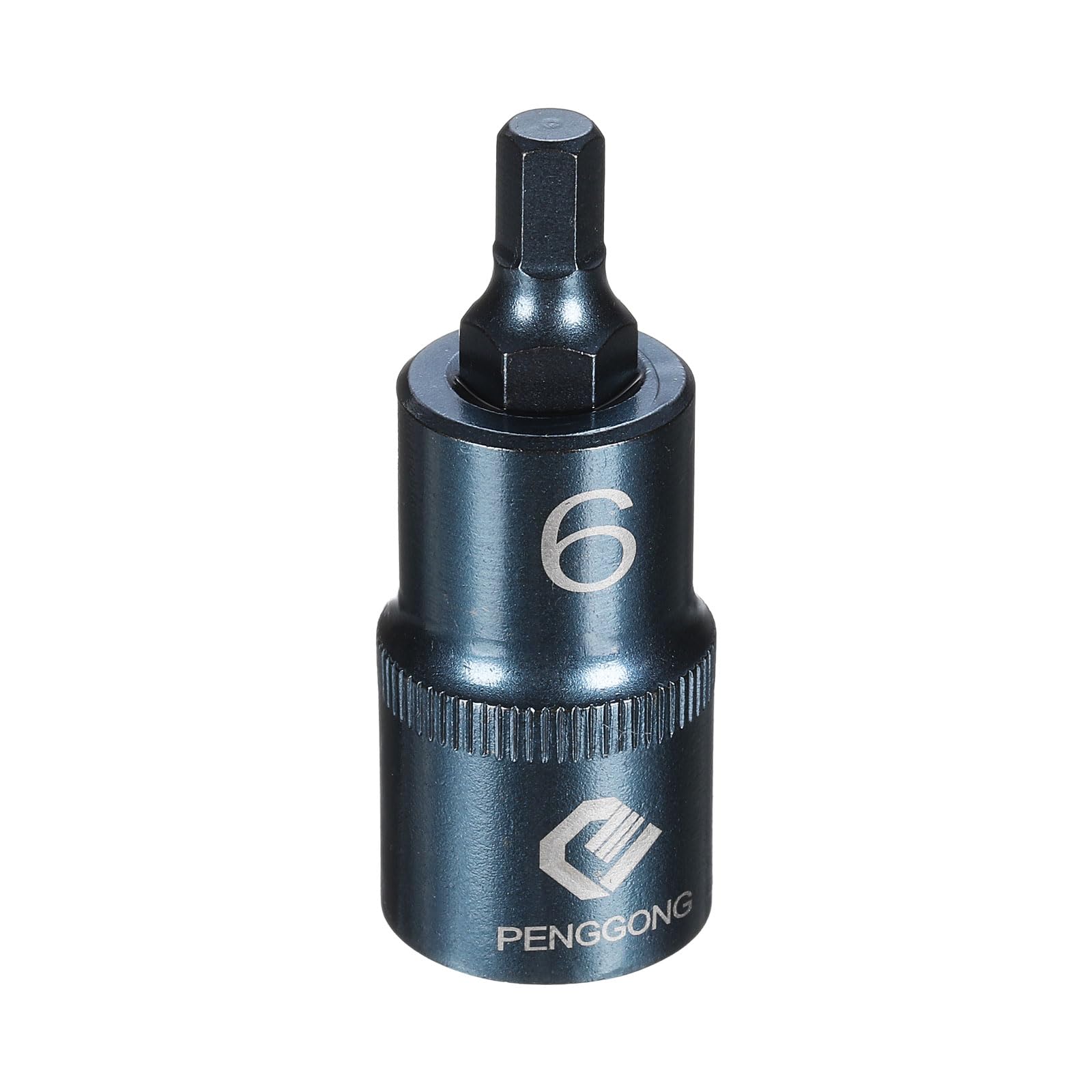 sourcing map 1/2" Drive Impact Hex Bit Socket H6 (6mm) Metric 2.2" Length S2 Steel 6-Point Sockets for Power Drill Drivers Adapter, Blue