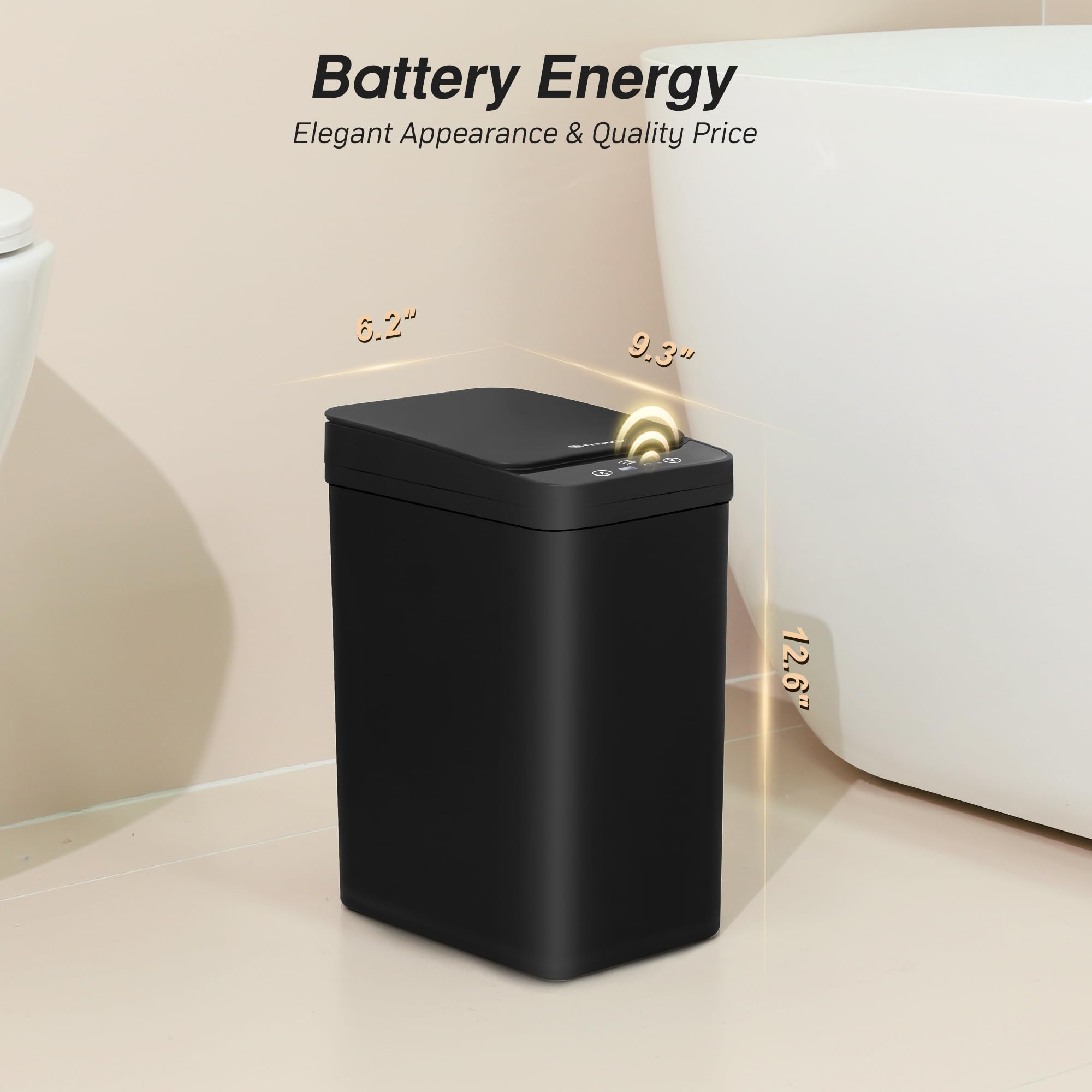 FRESHLIX Pattumiera con sensore di movimento, confezione da 2 pattumiera automatica senza contatto, piccola pattumiera intelligente, sottile, impermeabile, per camera da letto, bagno, ufficio,