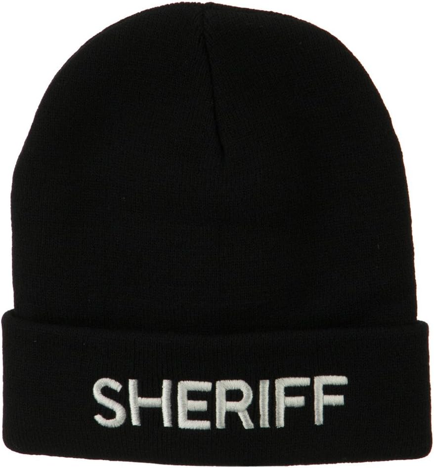 e4Hats.com Sheriff Military Embroidered Long Cuff Beanie