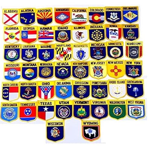 Can you iron on patches to luggage U.S. State Shield Flag Patch Set