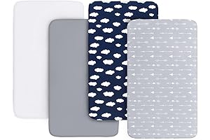 Sweet Slumbers for Little Ones: 4-Pack Fitted Crib Sheets Offer Cozy Comfort