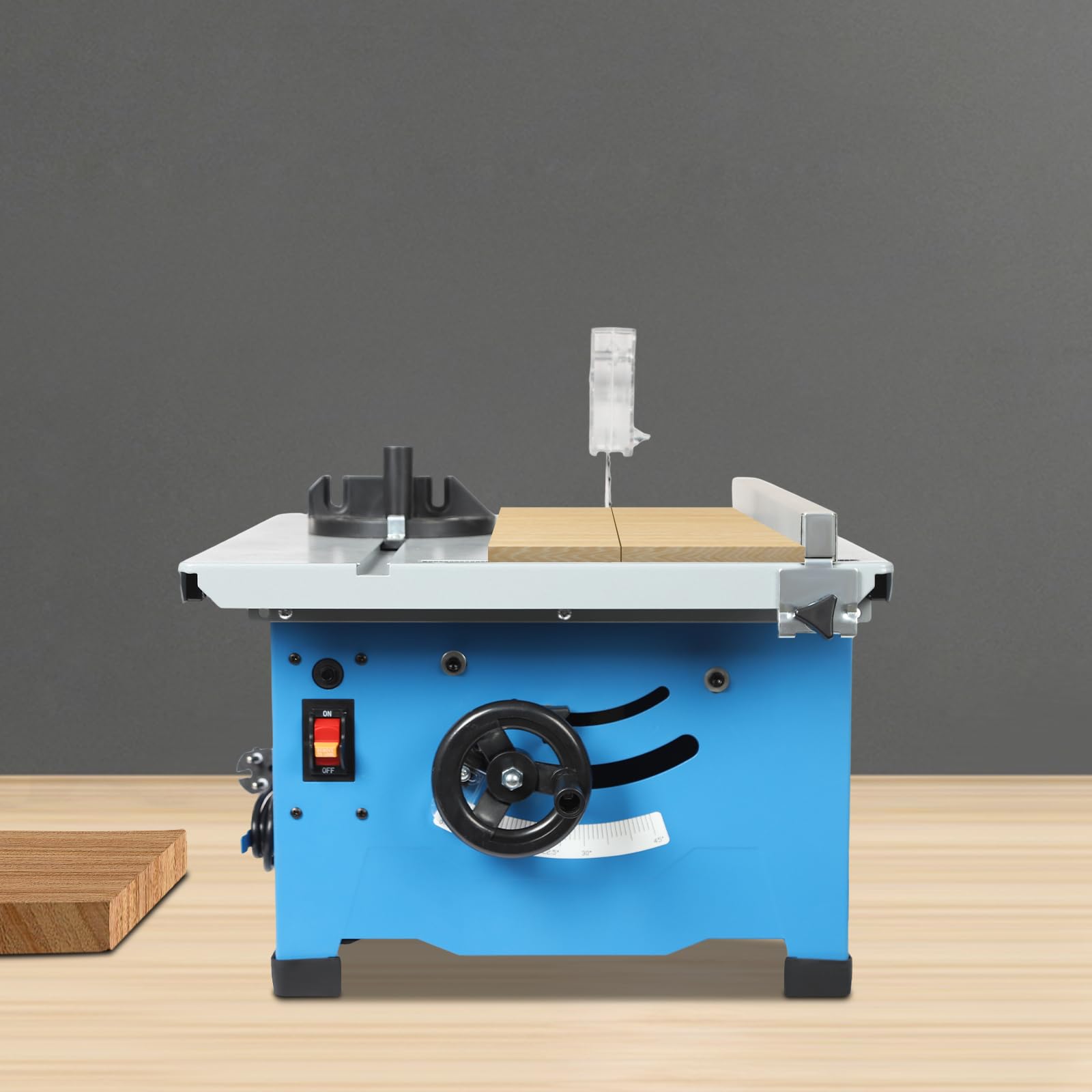 Mini sierra de mesa circular de mesa para corte de madera y trabajos de bricolaje, 1400 W, 4200 rpm, con hoja de sierra ajustable, corte de inglete de 0 a 45°, para herramientas de artesanía y