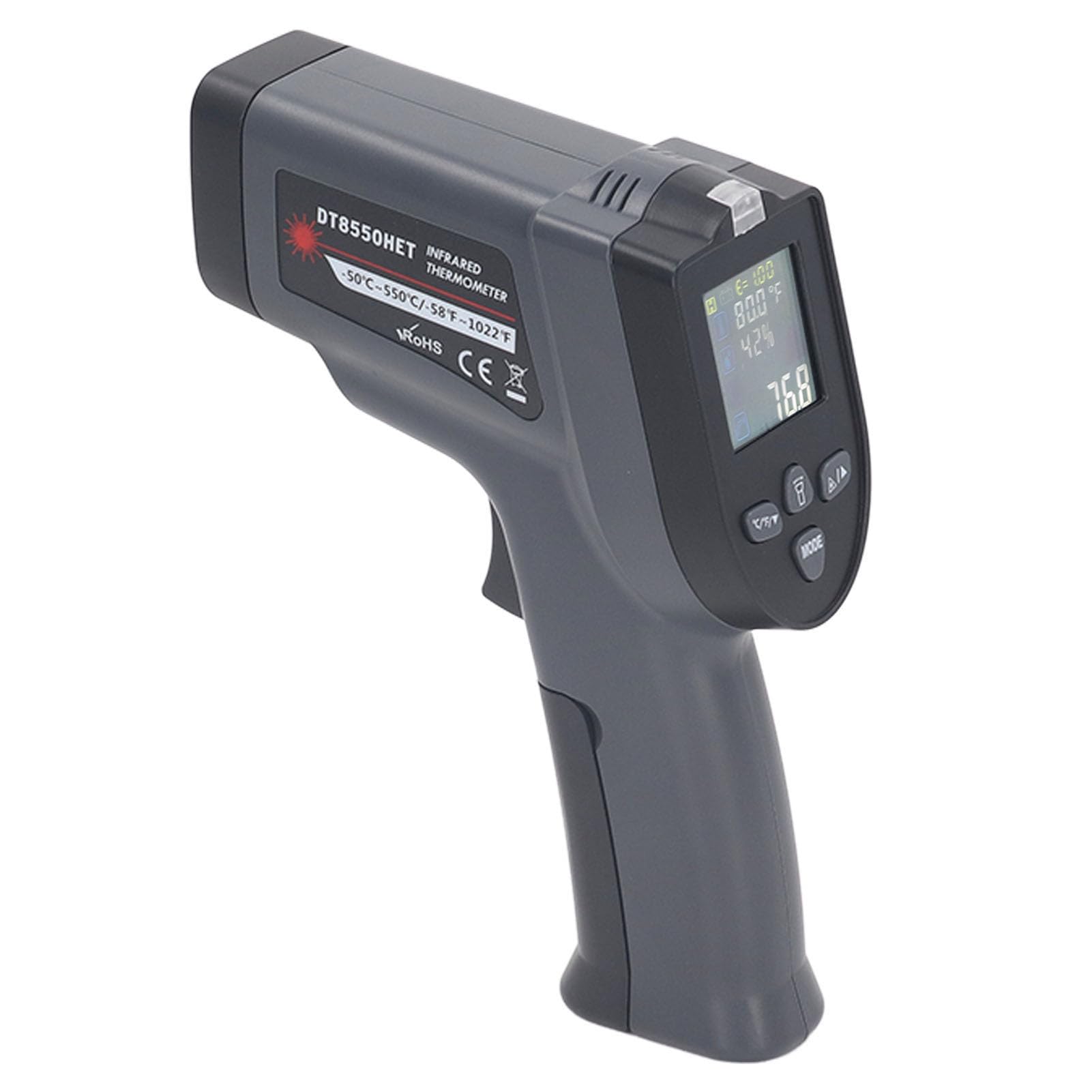 Jeanoko Termómetro Digital Medición Precisa Pantalla LCD Retroiluminada para Mantenimiento de Maquinaria y Equipos Industriales Material ABS