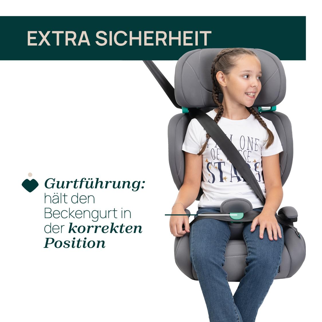 Chicco Quizy Lite i-Size, Kinderautositz 3-12 Jahre (100-150 cm), Gewicht 15-36 kg, einfach einzubauen, verstellbar, höhenverstellbar, mit gepolsterten Armlehnen und bequemem Sitz, Grau