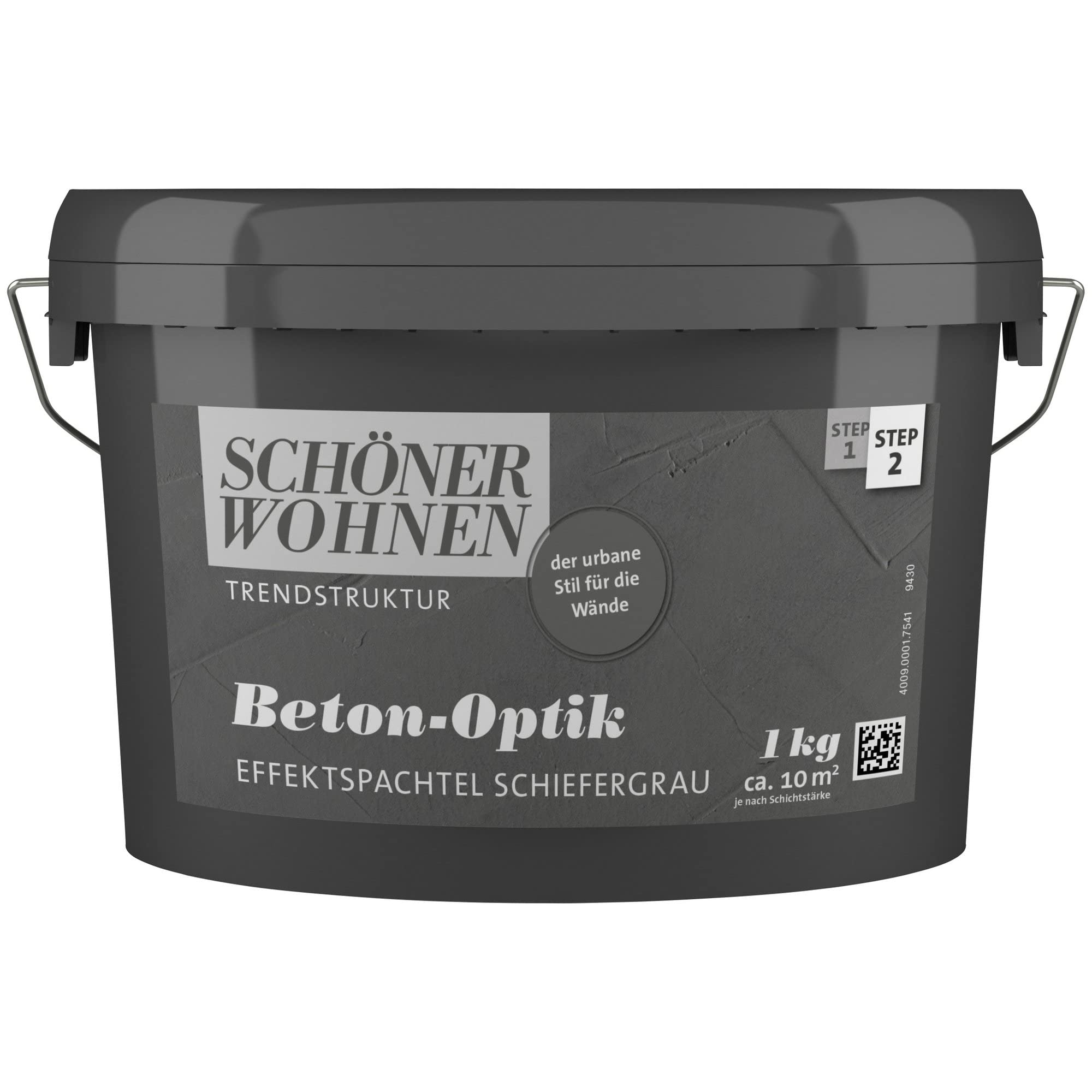 Beton-Optik Effektspachtel 1 kg schiefergrau Schöner Wohnen Trendstruktur